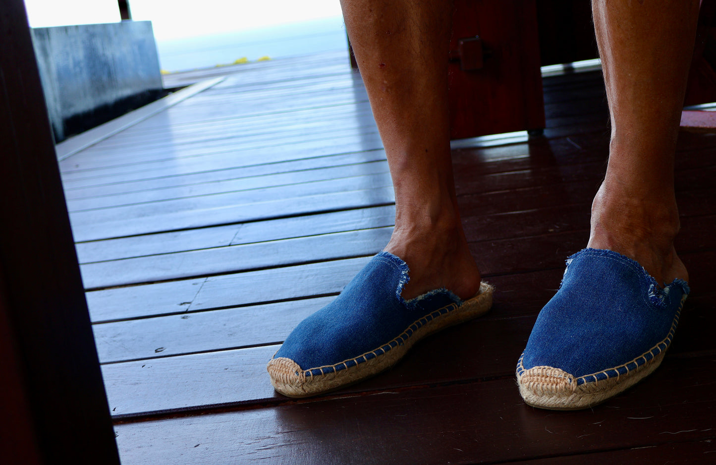 Men's Denim Fringe Espadrilles