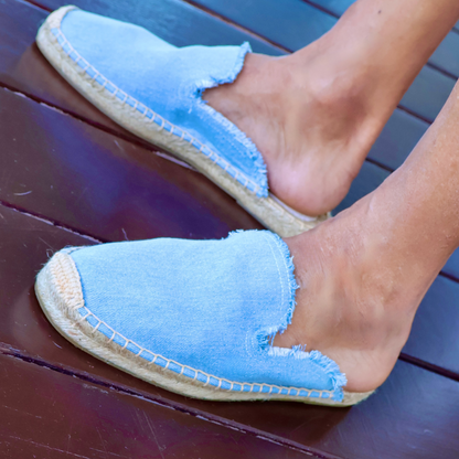 Men's Denim Fringe Espadrilles