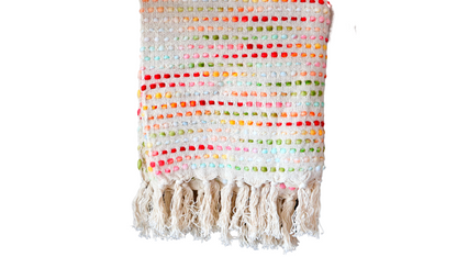 Decorative Handwoven Ribbon Throw