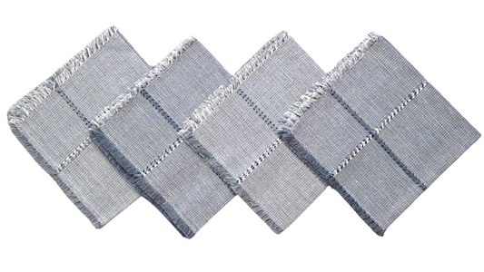 Handloom Cotton Napkins ~ Dolphin Grey ~ Set of 4