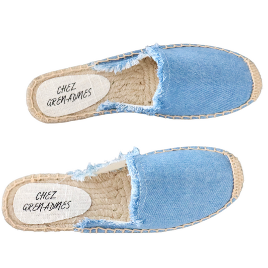 Women's Denim Fringe Espadrilles