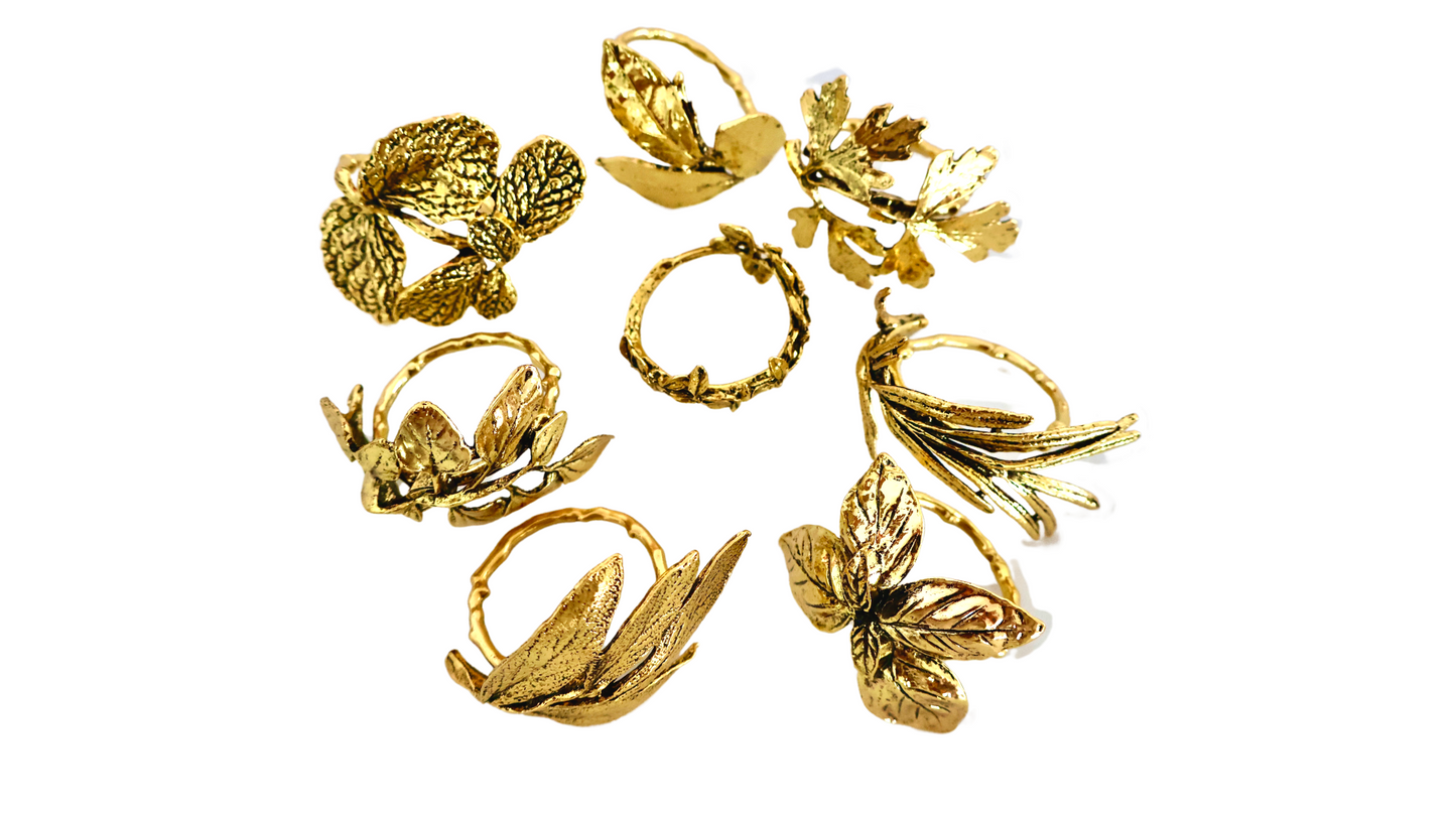 Herb Napkin Rings ~ Vintage Gold