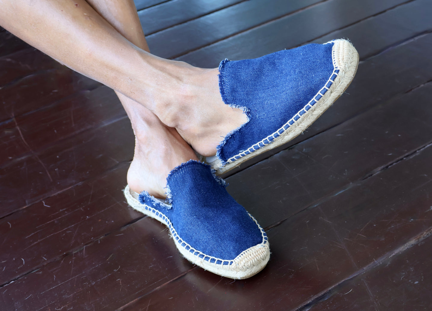 Men's Denim Fringe Espadrilles